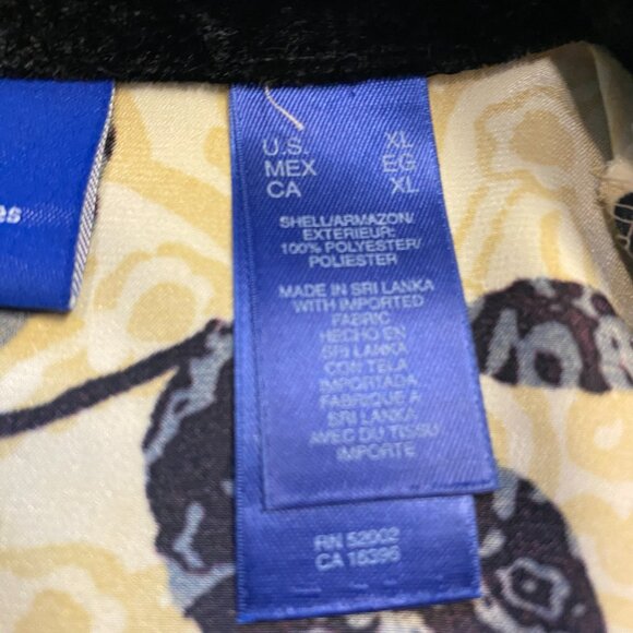 Vintage JH Collectibles Velvet Hem Button Down Blouse Size XL - Picture 5 of 7